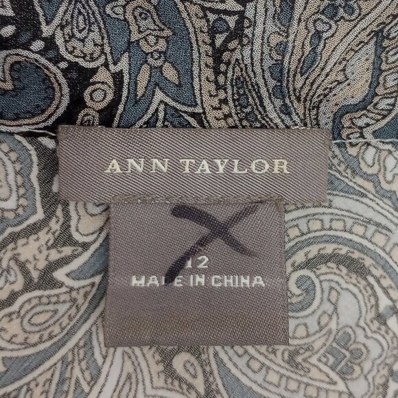 Ann Taylor Sheer Paisley Silk Top with Cami - Picture 2 of 8